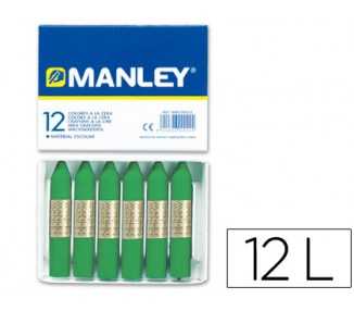 Lapices cera manley unicolor verde primavera n.25 caja de 12 unidades