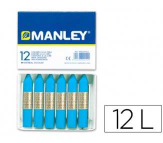 Lapices cera manley unicolor azul cobalto n.20 caja de 12 unidades