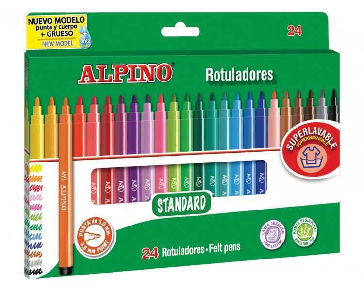 Rotulador alpino standard caja de 24 colores surtidos