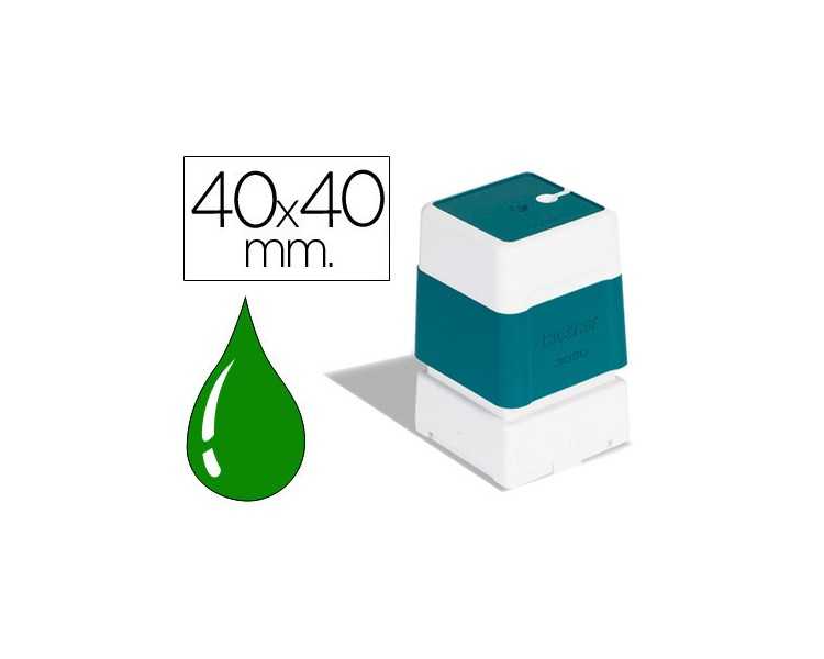 Sello automatico brother 40 mm x 40 mm verde