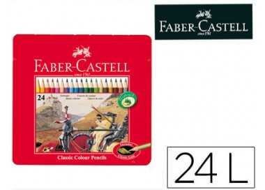 Lapices de colores faber castell caja metalica de 24 colores surtidos