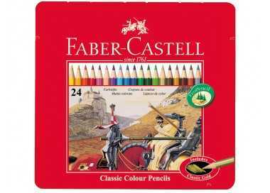 Lapices de colores faber castell caja metalica de 24 colores surtidos