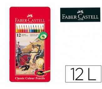 Lapices de colores faber castell caja metalica de 12 colores surtidos