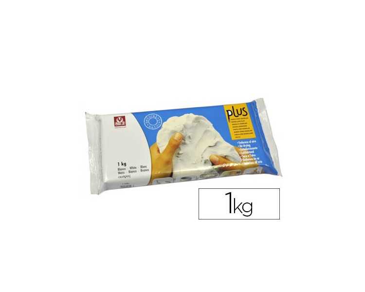 Arcilla sio-2 plus blanca endurece al aire paquete de 1 kg
