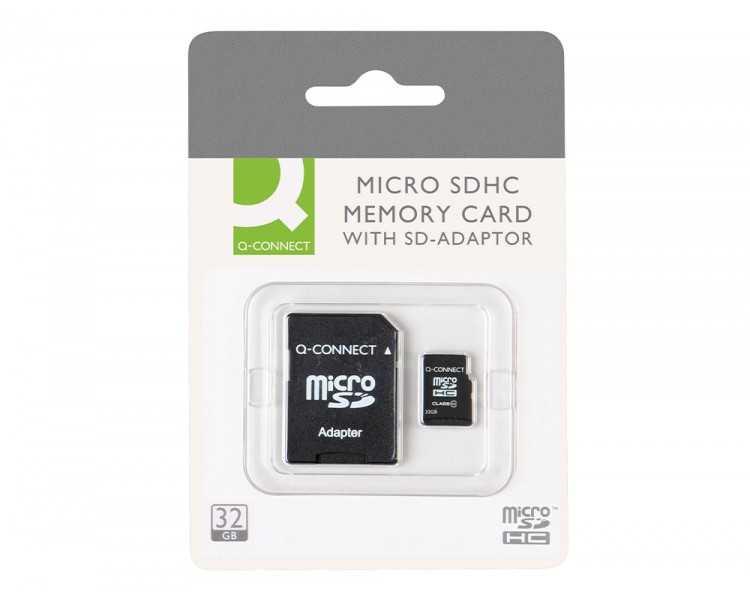 Memoria sd micro q-connect flash 32 gb clase 6 con adaptador