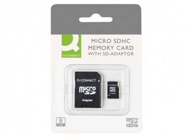 Memoria sd micro q-connect flash 8 gb clase 4 con adaptador