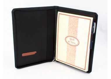 Carpeta portafolios q-connect artesania a4 similpiel negro cremallera y dptos. 332x262x30 mm fabricada en ubrique