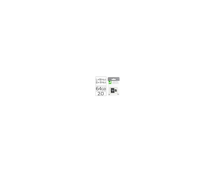 Memoria sd micro q-connect flash 64 gb clase 10 con adaptador