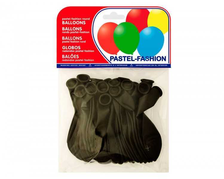 Globo 100% latex biodegradable pastel negro bolsa de 20 unidades