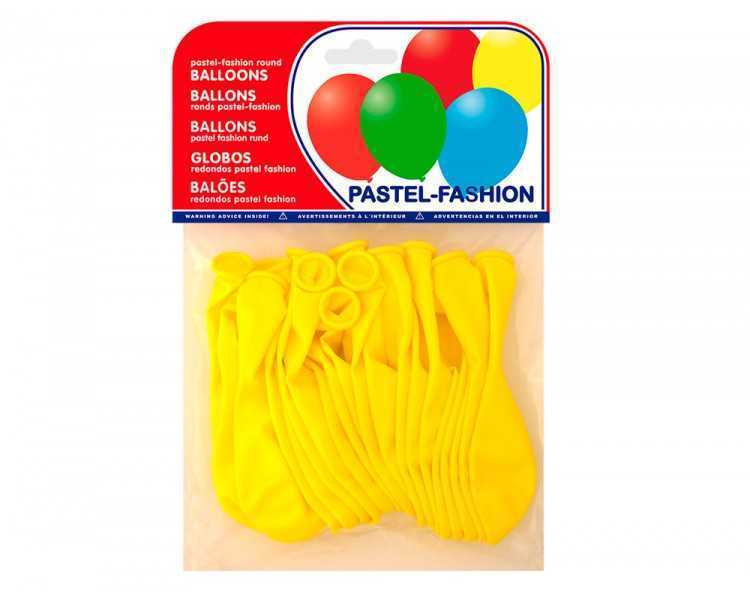 Globo 100% latex biodegradable pastel amarillo bolsa de 20 unidades