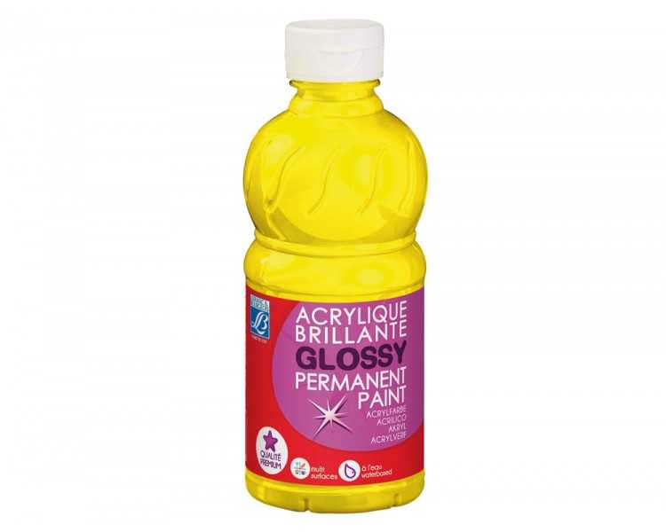 Pintura acrilica l&b brillo amarillo primario bote de 250 ml
