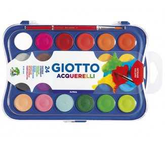 Acuarela giotto 24 colores con pincel estuche de plastico