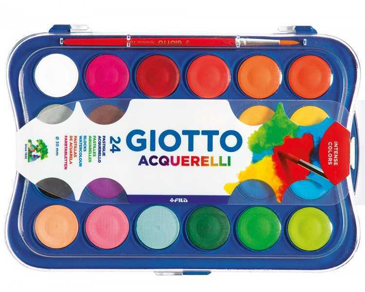 Acuarela giotto 24 colores con pincel estuche de plastico