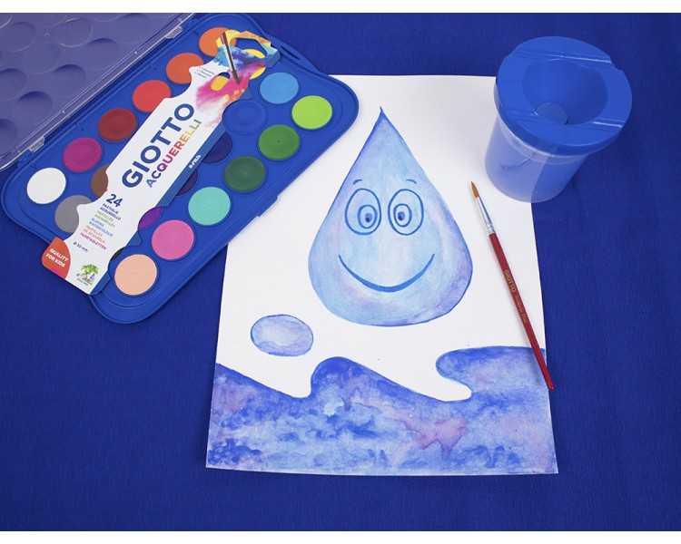 Acuarela giotto 24 colores con pincel estuche de plastico