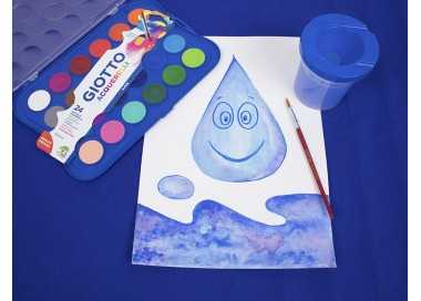 Acuarela giotto 24 colores con pincel estuche de plastico