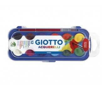 Acuarela giotto 12 colores con pincel estuche de plastico