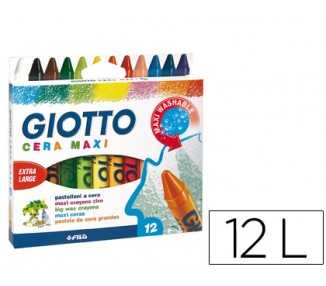 Lapices cera giotto maxi caja de 12 colores surtidos