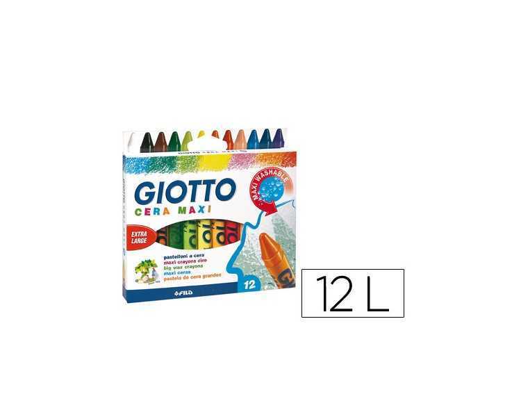 Lapices cera giotto maxi caja de 12 colores surtidos