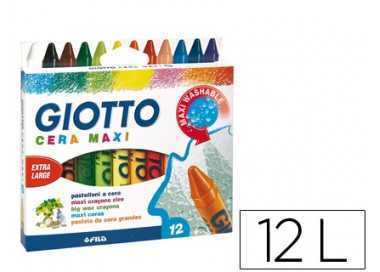 Lapices cera giotto maxi caja de 12 colores surtidos