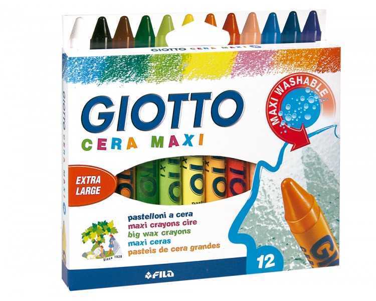 Lapices cera giotto maxi caja de 12 colores surtidos