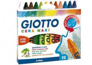 Lapices cera giotto maxi caja de 12 colores surtidos