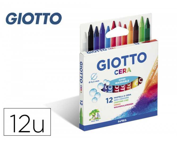 Lapices cera giotto caja de 12 colores surtidos