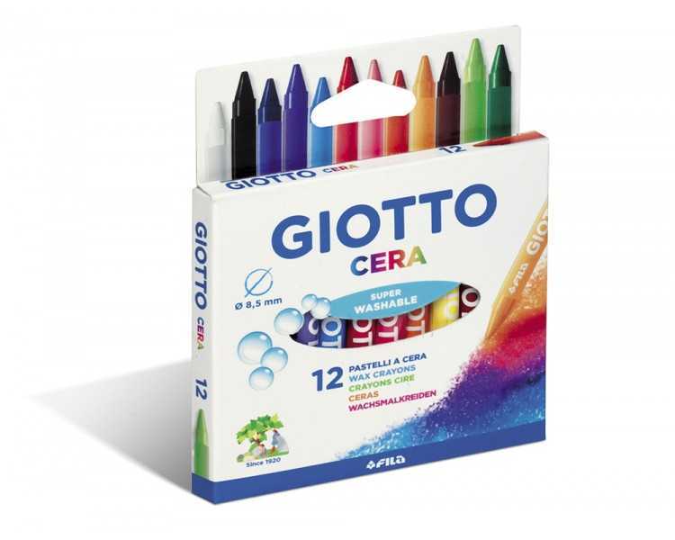 Lapices cera giotto caja de 12 colores surtidos