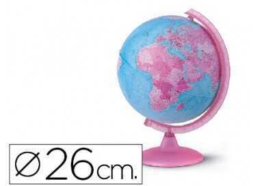 Globo terraqueo con luz modelo pink diametro 26 cm