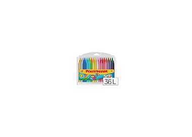 Lapices cera plastidecor caja de 36 colores surtidos
