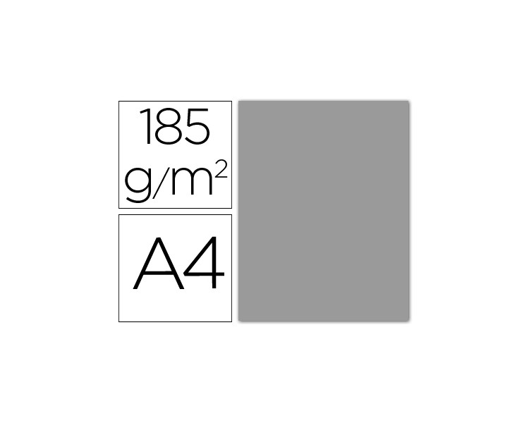 Cartulina guarro din a4 gris perla 185 gr paquete 50 hojas