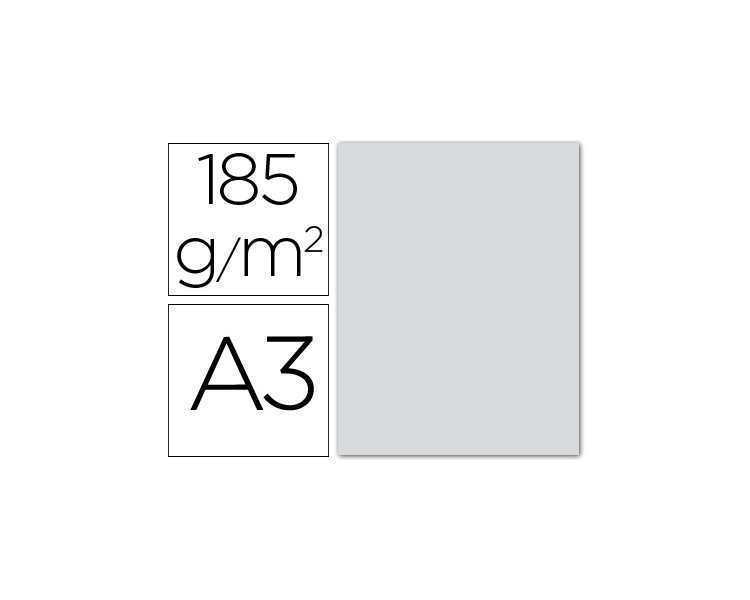 Cartulina guarro din a3 gris perla 185 gr paquete 50 hojas