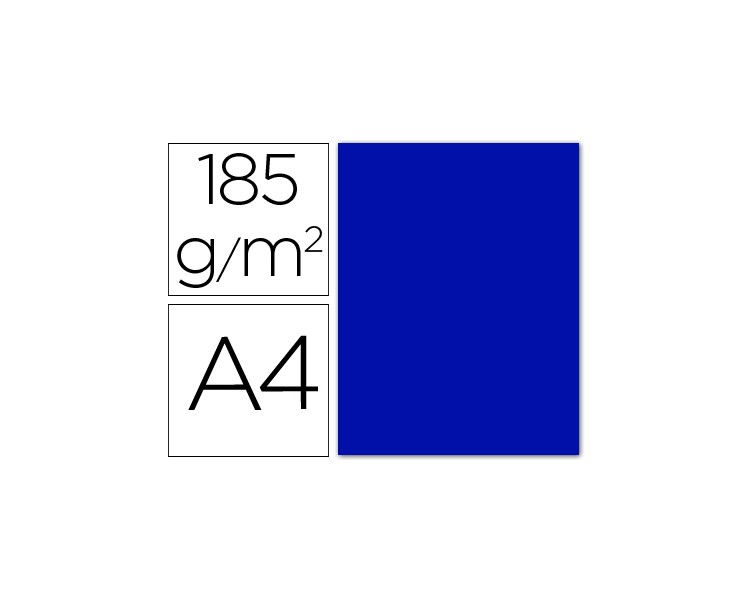 Cartulina guarro din a4 azul ultramar 185 gr paquete 50 hojas
