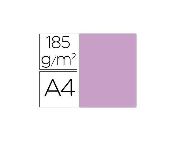 Cartulina guarro din a4 lila 185 gr paquete 50 hojas