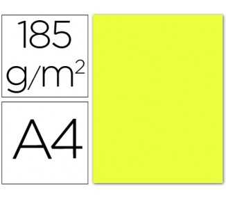 Cartulina guarro din a4 amarillo limon 185 gr paquete 50 hojas