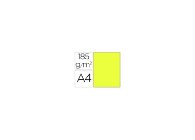 Cartulina guarro din a4 amarillo limon 185 gr paquete 50 hojas