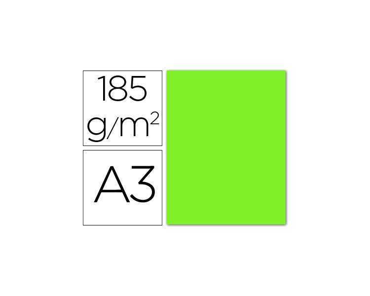 Cartulina guarro din a3 verde fluorescente 250 gr paquete 50 hojas