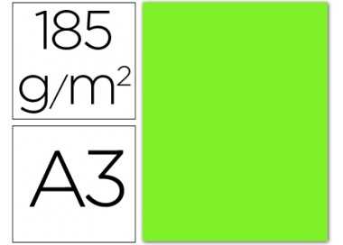 Cartulina guarro din a3 verde fluorescente 250 gr paquete 50 hojas