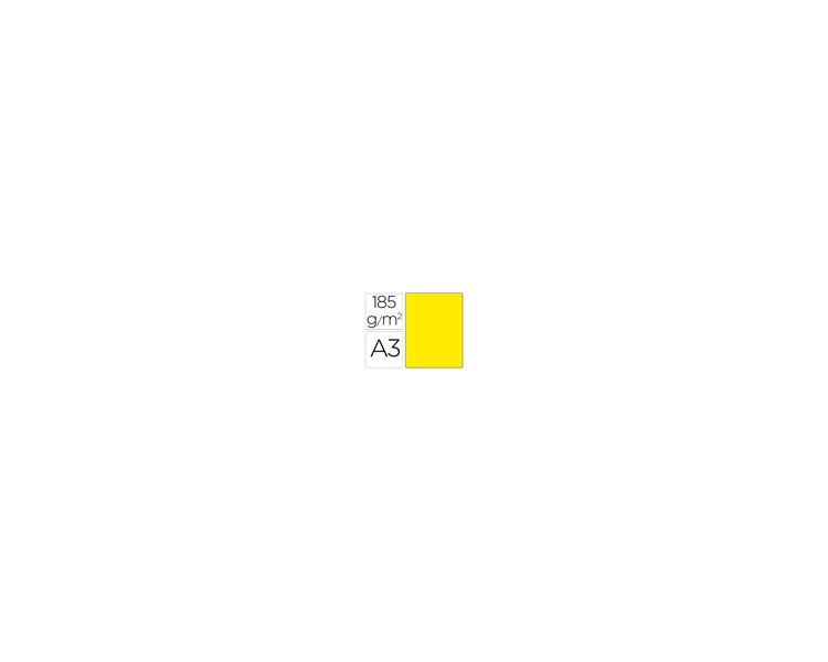 Cartulina guarro din a3 amarillo fluorescente 250 gr paquete 50 hojas
