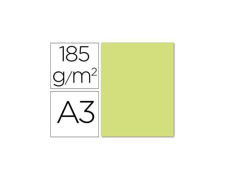 Cartulina guarro din a3 verde manzana 185 gr paquete 50 hojas