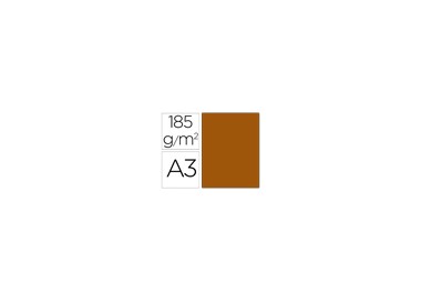 Cartulina guarro din a3 marron chocolate 185 gr paquete 50 hojas
