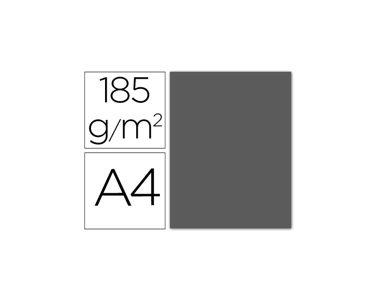 Cartulina guarro din a4 gris plomo 185 gr paquete 50 h