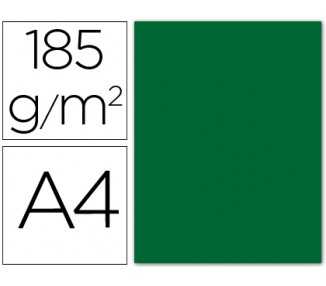 Cartulina guarro din a4 verde abeto 185 gr paquete 50 hojas