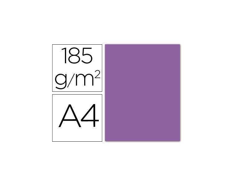 Cartulina guarro din a4 violeta 185 gr paquete 50 hojas