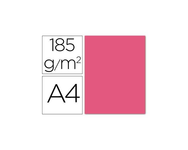 Cartulina guarro din a4 fucsia 185 gr paquete 50 hojas