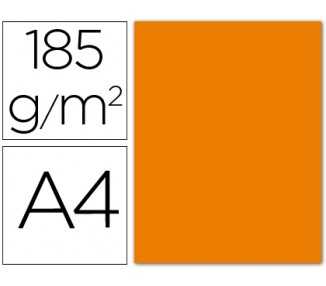 Cartulina guarro din a4 naranja 185 gr paquete 50 hojas