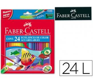 Lapices de colores faber castell acuarelables caja de 24 unidades colores surtidos