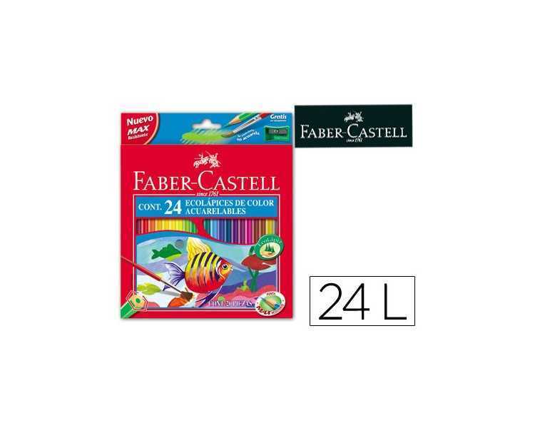 Lapices de colores faber castell acuarelables caja de 24 unidades colores surtidos
