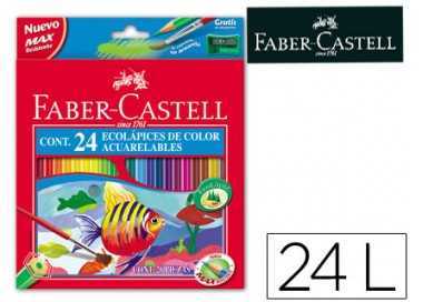 Lapices de colores faber castell acuarelables caja de 24 unidades colores surtidos