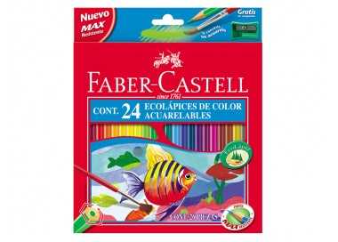 Lapices de colores faber castell acuarelables caja de 24 unidades colores surtidos