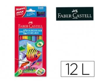 Lapices de colores faber castell acuarelables caja de 12 unidades colores surtidos